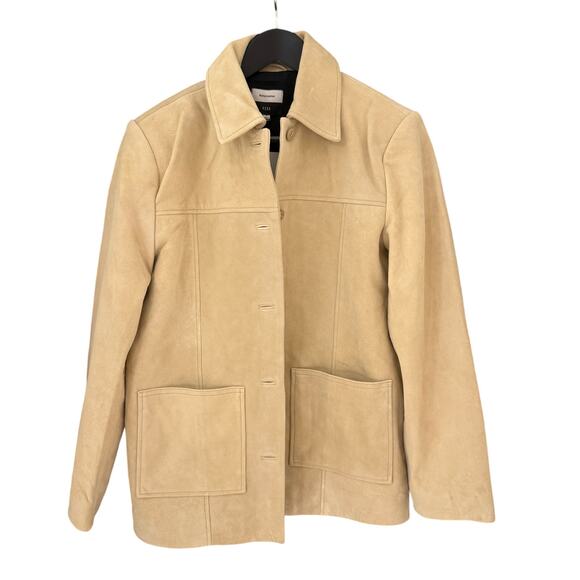 New Reformation Veda Lincoln Suede Shirt Jacket - Picture 2 of 10